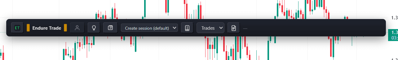 EndureTrade floating bar with account controls after sign-in