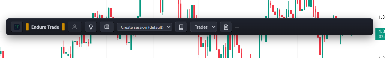 EndureTrade floating bar with account controls after sign-in